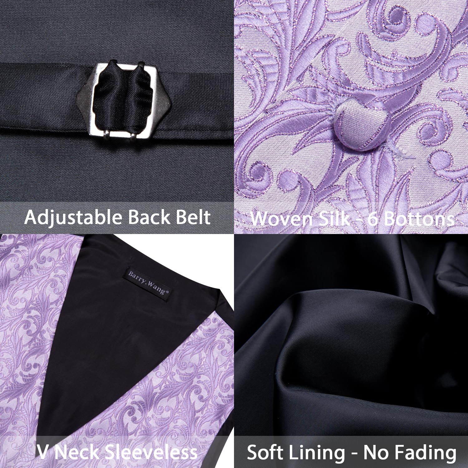 Foto 5 | Conjunto De Chaleco Barry.wang Para Hombre, Cachemir Y Seda Con Flores, Jacquard - Venta Internacional.