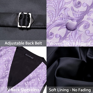 Foto 5 | Conjunto De Chaleco Barry.wang Para Hombre, Cachemir Y Seda Con Flores, Jacquard - Venta Internacional.