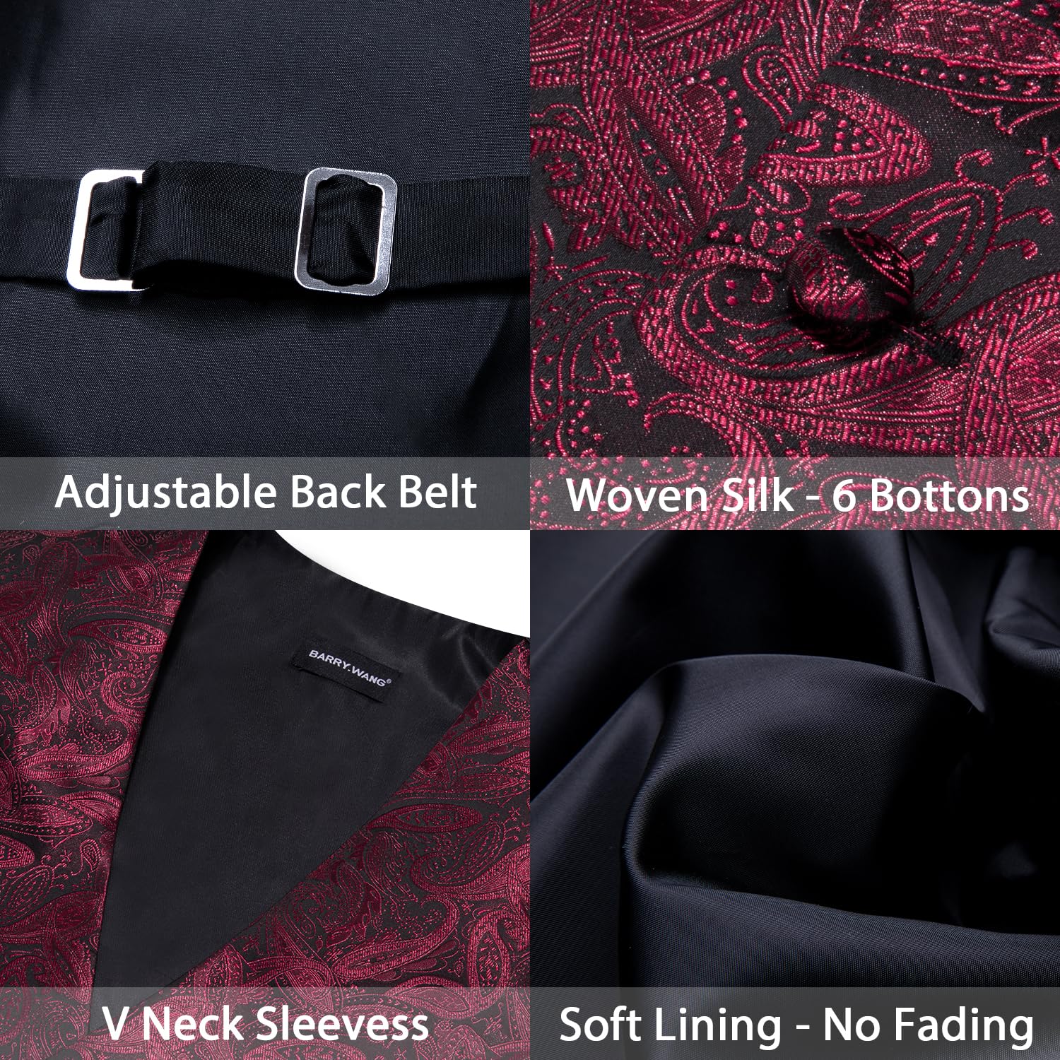 Foto 7 pulgar | Conjunto De Chaleco Barry.wang Para Hombre, Cachemir Y Seda Con Flores, Jacquard - Venta Internacional.