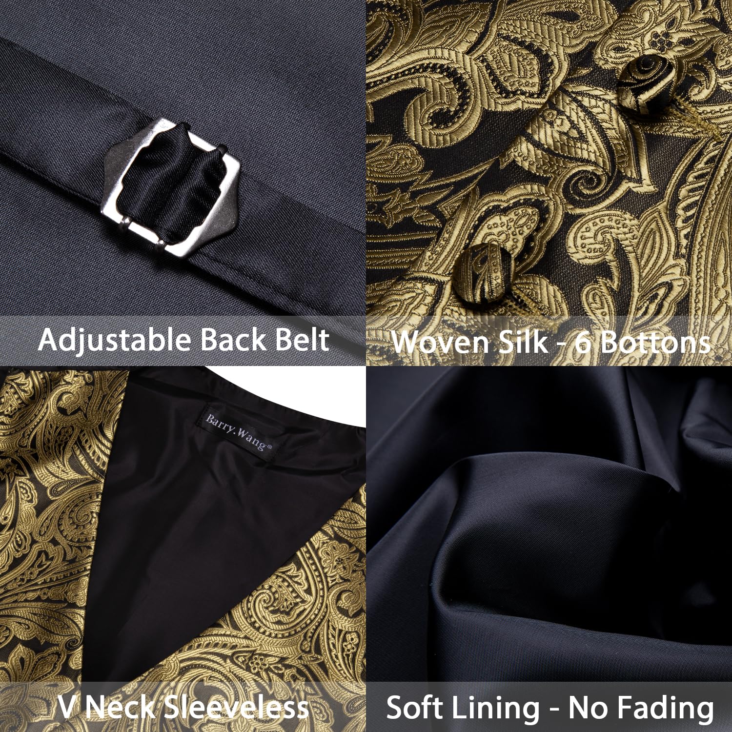 Foto 6 pulgar | Conjunto De Chaleco Barry.wang Para Hombre, Cachemir Y Seda Con Flores, Jacquard - Venta Internacional.