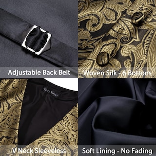 Foto 5 | Conjunto De Chaleco Barry.wang Para Hombre, Cachemir Y Seda Con Flores, Jacquard - Venta Internacional.