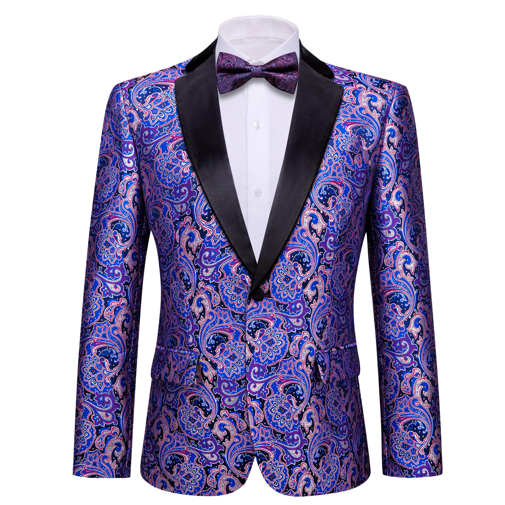 Foto 2 pulgar | Chaqueta Tipo Blazer Barry.wang Para Hombre, Esmoquin Floral, Cachemir, Morado - Venta Internacional.