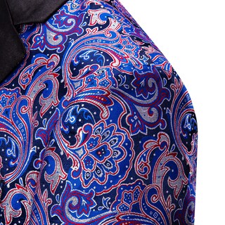 Foto 7 | Chaqueta Tipo Blazer Barry.wang Para Hombre, Esmoquin Floral, Cachemir, Morado - Venta Internacional.