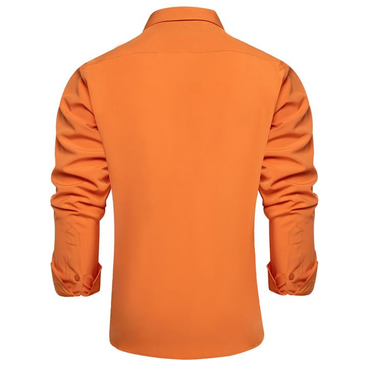Foto 4 | Conjunto De Camisa Y Corbata Dibangu Para Hombre, Naranja Quemado, Talla Xl - Venta Internacional.