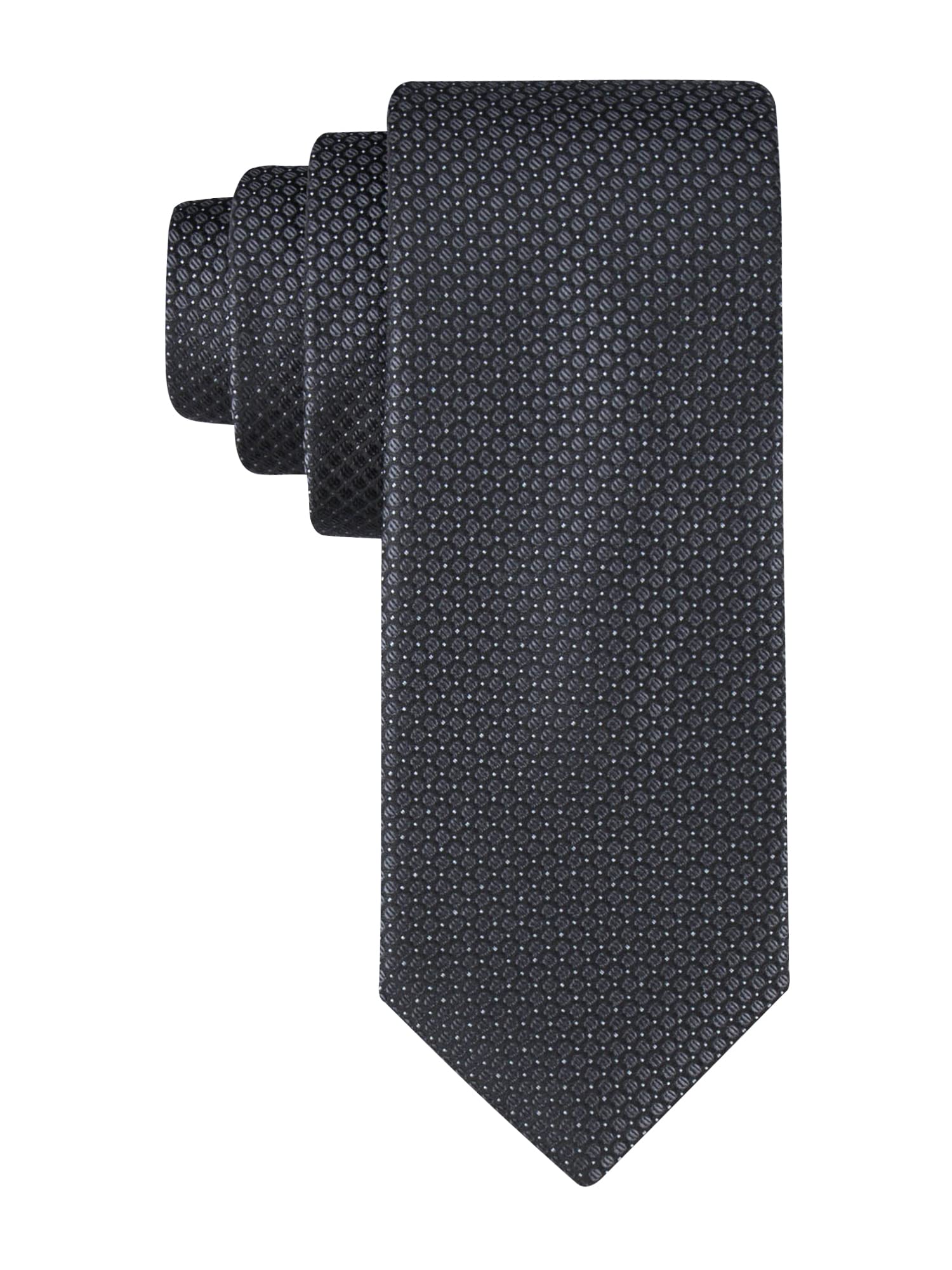 Corbata Calvin Klein Para Hombre, Acero Microsólido B, Seda Negra - Venta Internacional.