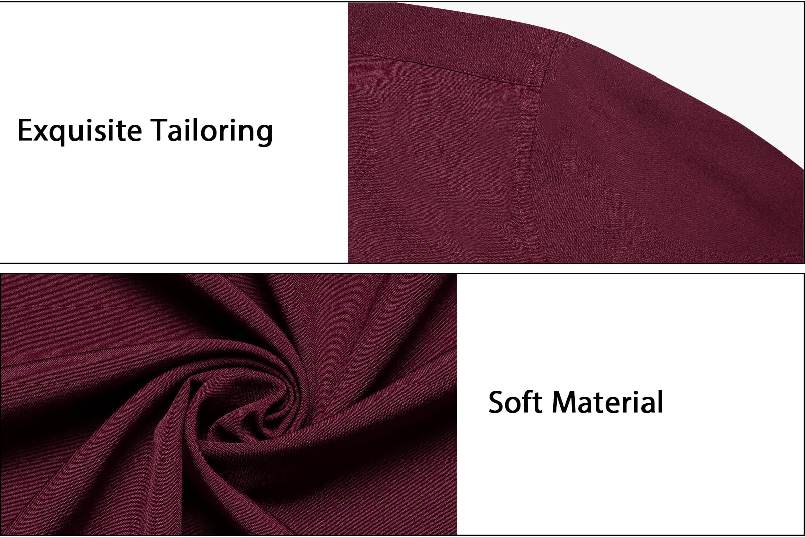 Foto 6 pulgar | Camisa Dibangu De Manga Larga Con Botones Para Hombre, Color Burdeos - S - Venta Internacional.