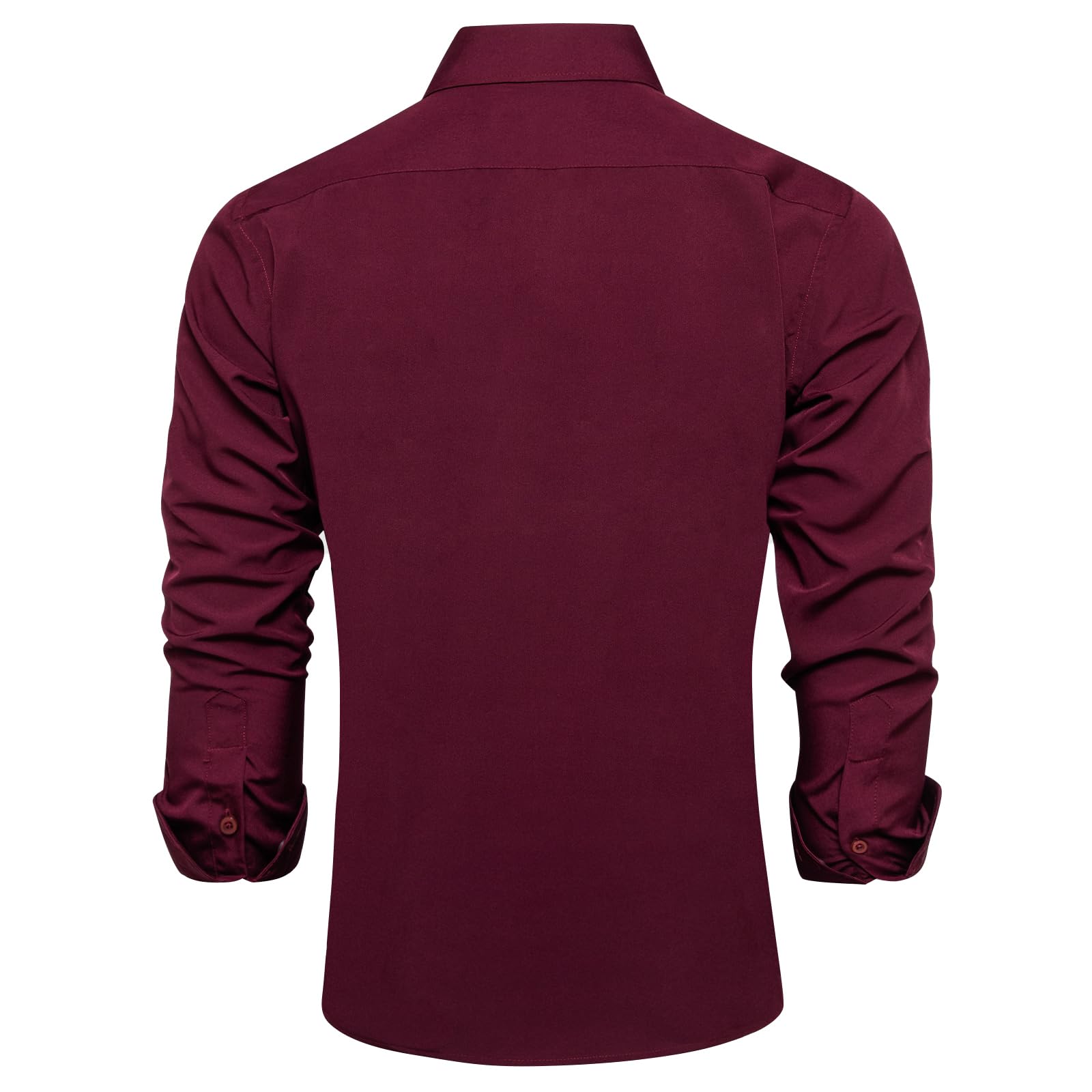 Foto 8 pulgar | Camisa Dibangu De Manga Larga Con Botones Para Hombre, Color Burdeos - S - Venta Internacional.