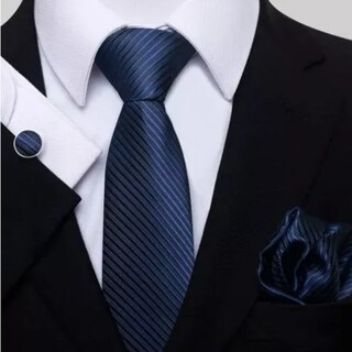 Foto 2 | Set De Corbata Con Pañuelo Y Gemelos Para Hombre Eo Safe Imports Esi-19838 Azul