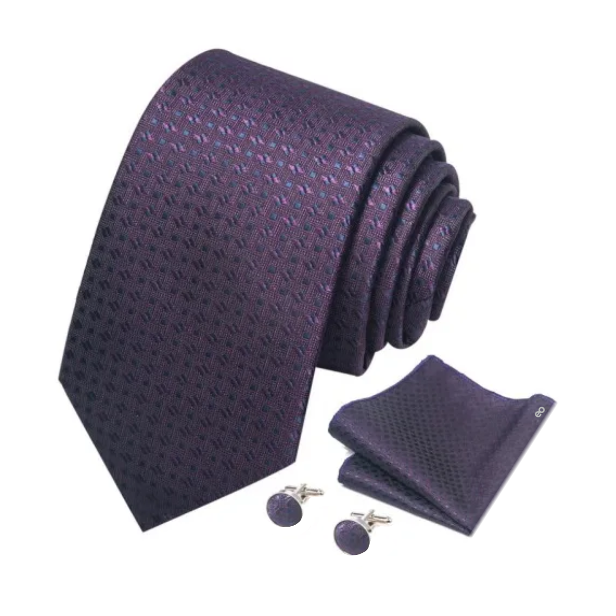 Foto 3 | Set De Corbata Con Pañuelo Y Gemelos Para Hombre Eo Safe Imports Esi-19841 Purpura