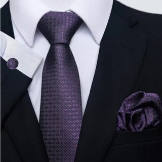 Foto 4 | Set De Corbata Con Pañuelo Y Gemelos Para Hombre Eo Safe Imports Esi-19841 Purpura