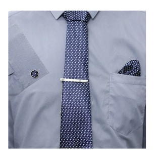Foto 2 | Set Corbata Pañuelo Mancuernilla Hombre 5 Piezas Azul Puntos