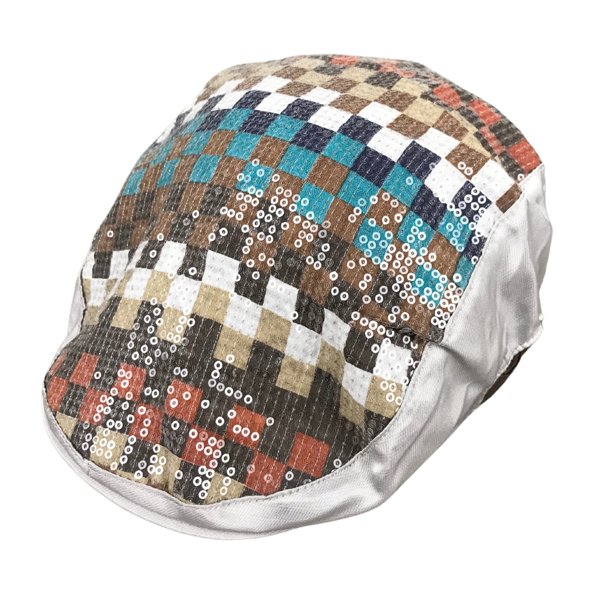 Foto 2 pulgar | Boina Española Cerrada De Tela Varios Diseños Color Blanco Lentejuelas