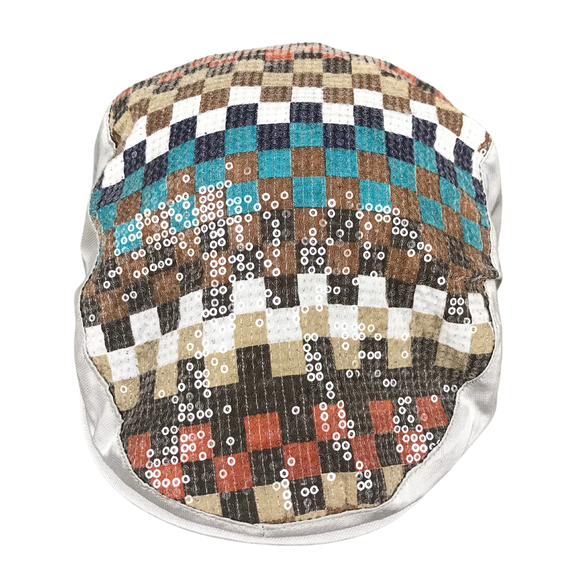 Foto 3 pulgar | Boina Española Cerrada De Tela Varios Diseños Color Blanco Lentejuelas