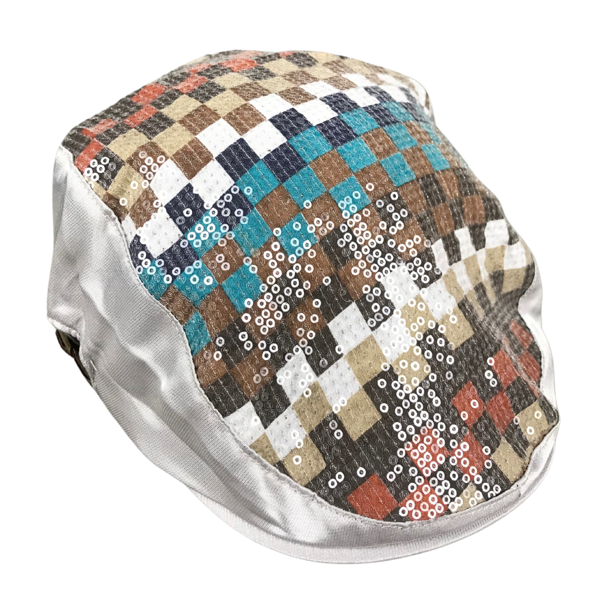 Foto 4 pulgar | Boina Española Cerrada De Tela Varios Diseños Color Blanco Lentejuelas