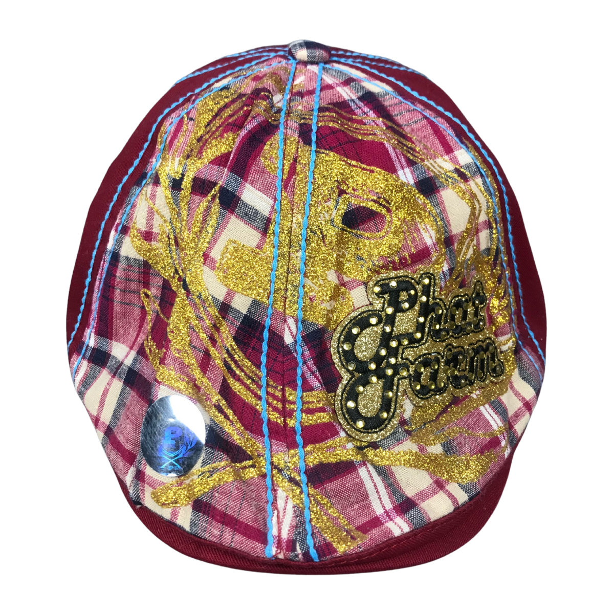 Foto 3 pulgar | Boina Española Cerrada Varios Diseños Color Vino Cuadros