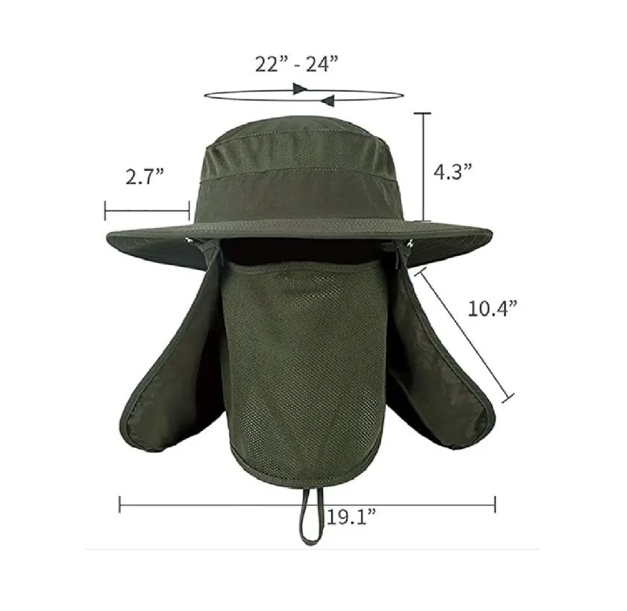 Foto 4 pulgar | Sombrero con Protección para Cuello y Cara Eo Safe Imports ESI-003 color Verde