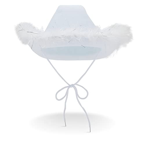 Foto 4 | Venta Internacional - Sombrero Zodaca Blanco Unisex con Plumas