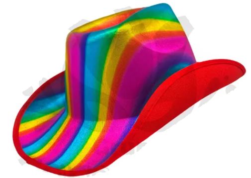 Sombrero Texano Arcoíris Metálico Cowboy Fiesta LGBT