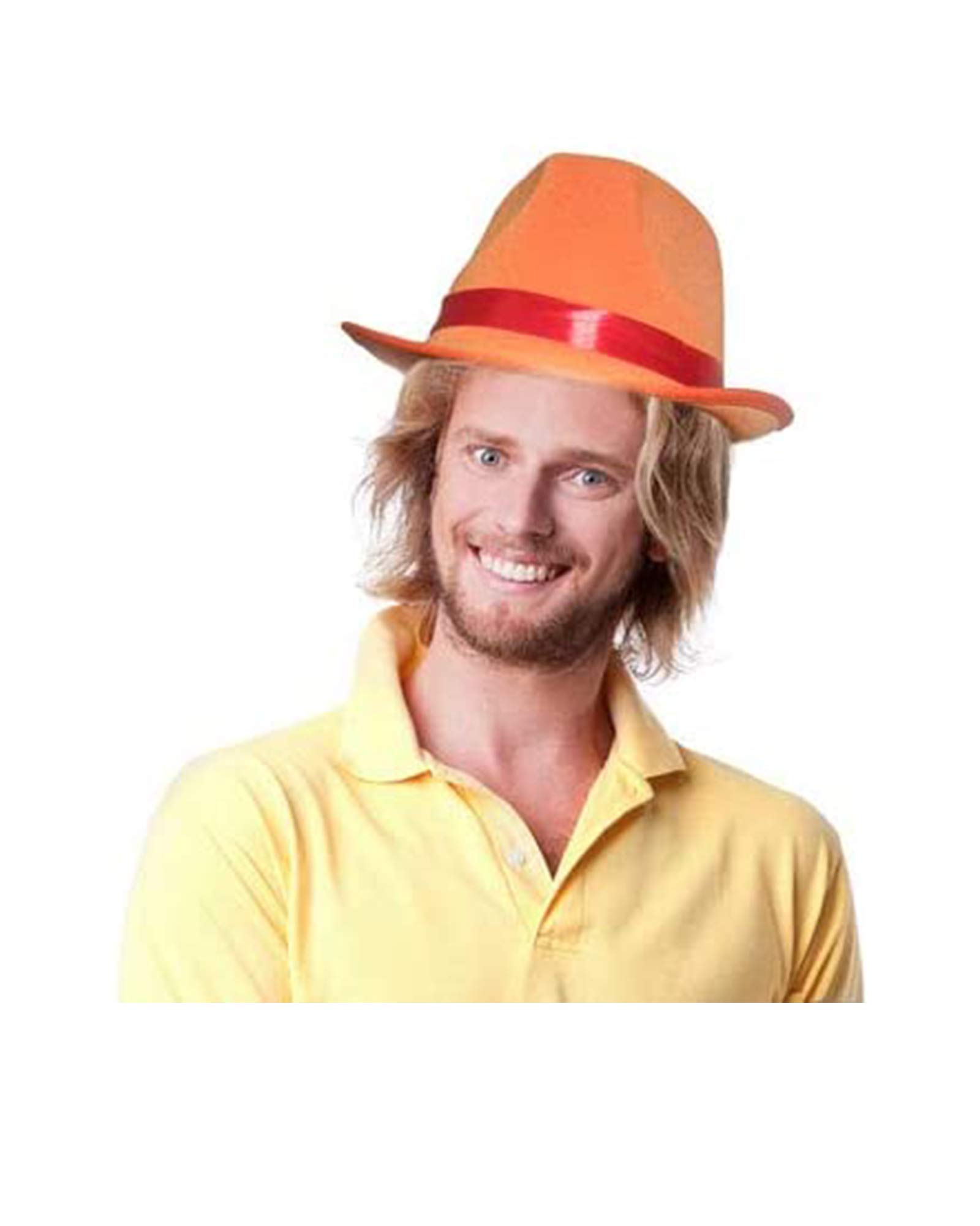 Sombrero Fedora Dress Up America Con Lentejuelas Para Adultos, Color Naranja - Venta Internacional.