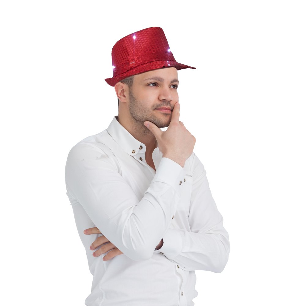 Lentejuelas Fedora Hat Dress Up America Para Adultos Con Luces Led - Venta Internacional.