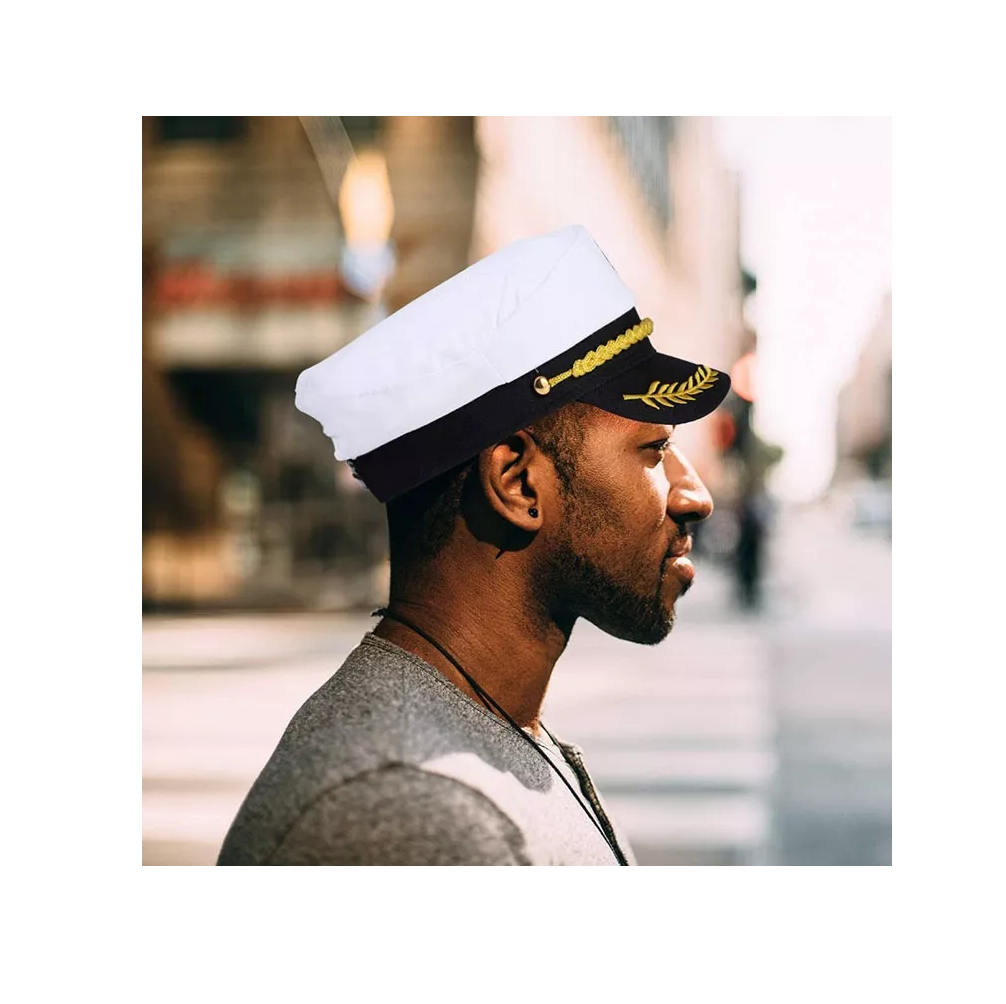 Foto 4 pulgar | Sombrero Ajustable Capitan Marinero Gorro Gorra Yate 1 Pzs Blanco