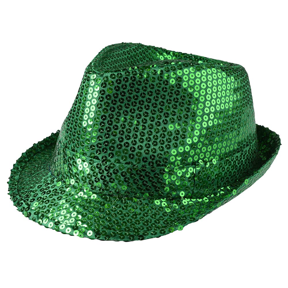 Lentejuelas Fedora Hat Dress Up America Para Adultos, Lentejuelas Verdes - Venta Internacional.