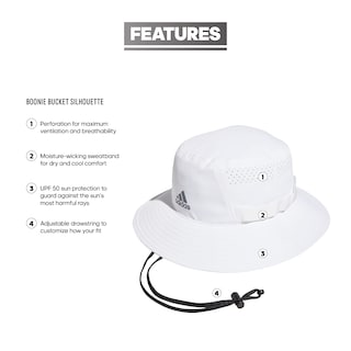 Foto 2 | Gorro De Pescador Adidas Victory Para Hombre Y Aire Libre Con Protección Solar, Color Blanco - Venta Internacional.