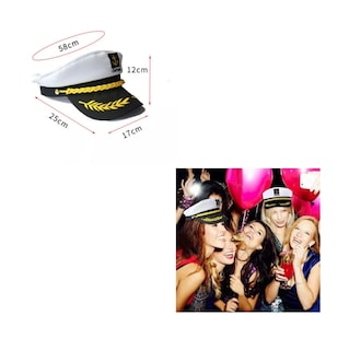 Foto 2 | Sombrero Ajustable Capitán Marinero Gorro Gorra Yate 1 Pzs, Belug Blanco