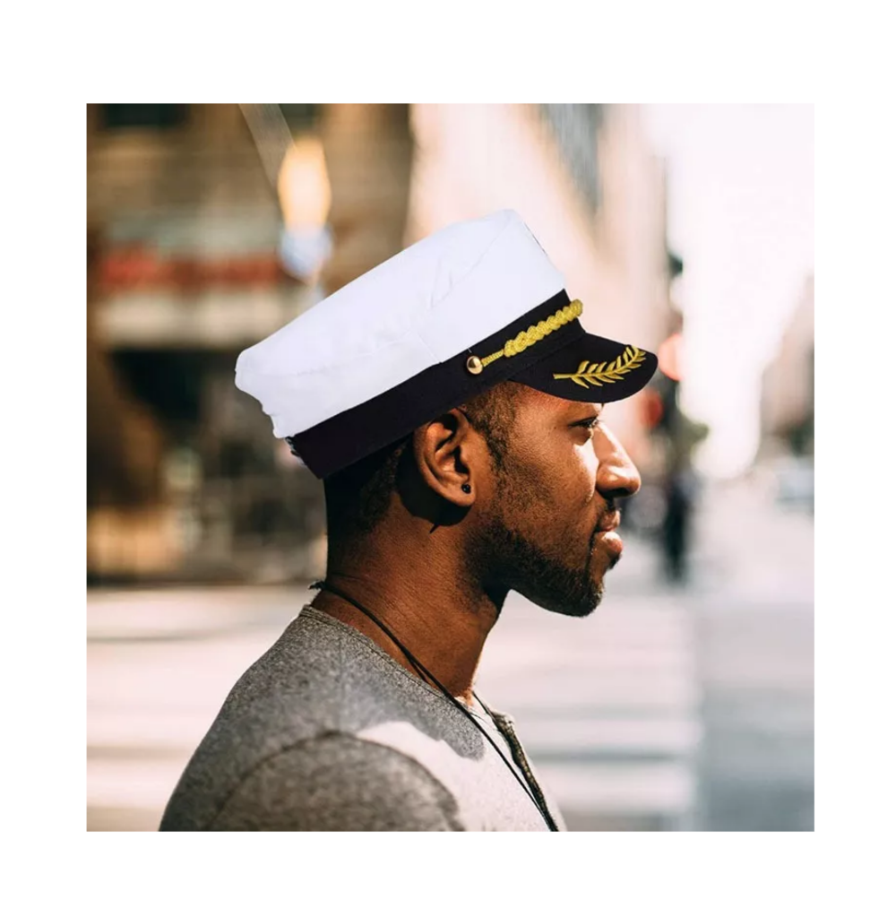 Foto 4 pulgar | Sombrero Ajustable Capitán Marinero Gorro Gorra Yate 1 Pzs, Belug  Blanco