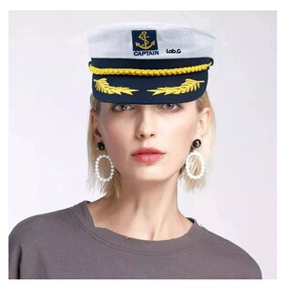 Foto 3 | Sombrero Ajustable Lab.g Capitan Marinero Gorro Gorra Yate 2 Pzs, Blanco