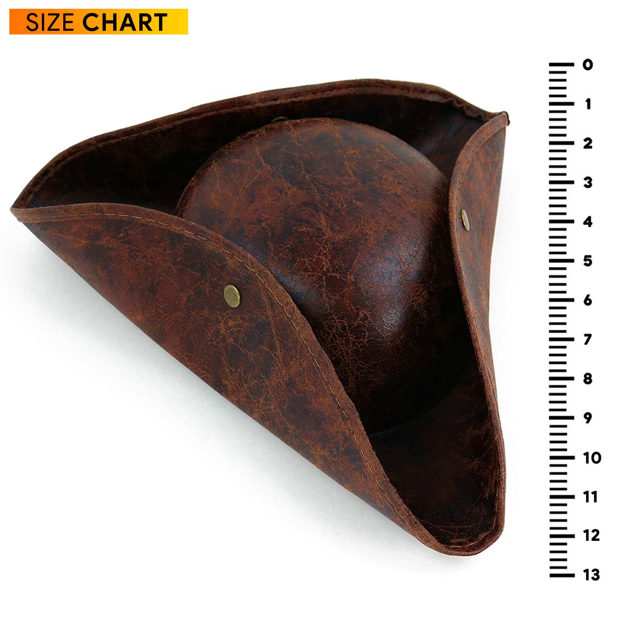 Foto 6 pulgar | Sombrero De Pirata Con Forma De Esqueleto De Tricornio De Piel Sintética, Marrón, Para Adultos Y Niños - Venta I