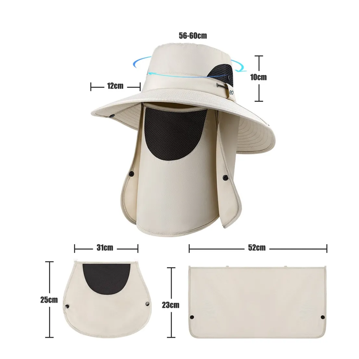 Foto 3 pulgar | Sombrero De Pescador Verano Sombrero De Sol  Eo Safe Imports Esi-19691 Beige