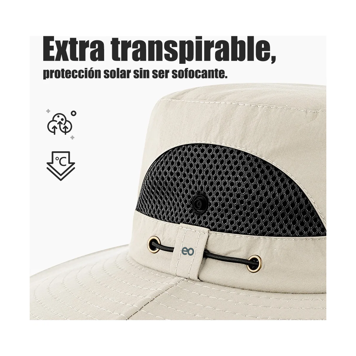 Foto 4 pulgar | Sombrero De Pescador Verano Sombrero De Sol  Eo Safe Imports Esi-19691 Beige