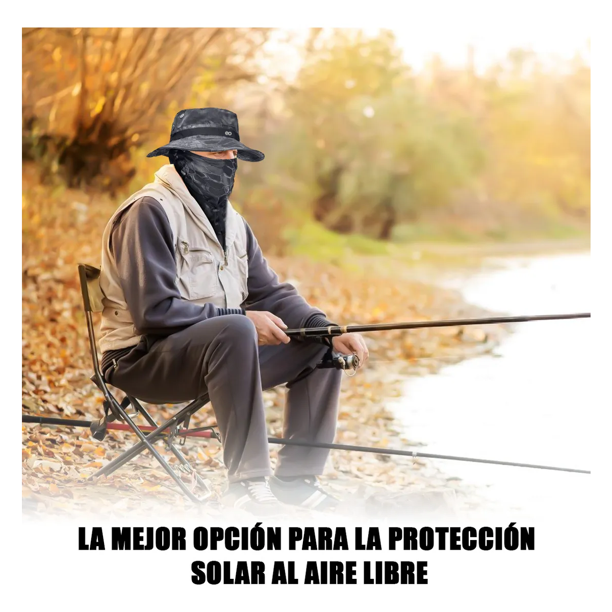 Foto 4 pulgar | Sombrero Para Sol Protector Con Pasamontañas Y Manga Eo Safe Imports Esi-19693 Negro