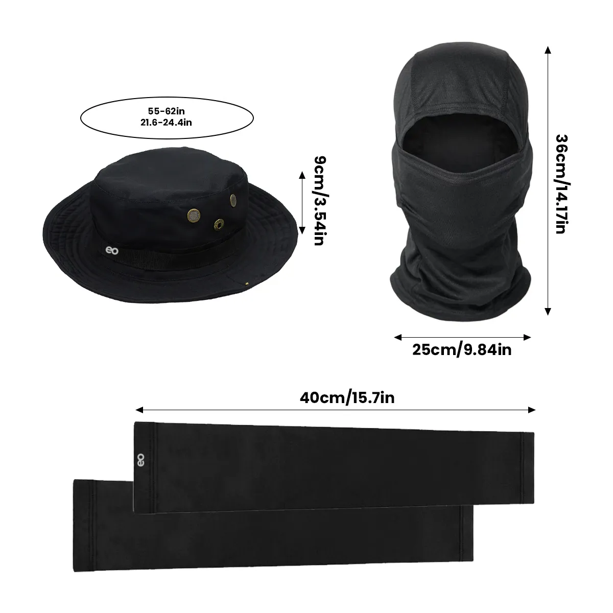 Foto 3 pulgar | Sombrero Para Sol Protector Con Pasamontañas Y Manga Eo Safe Imports Esi-19695 Negro