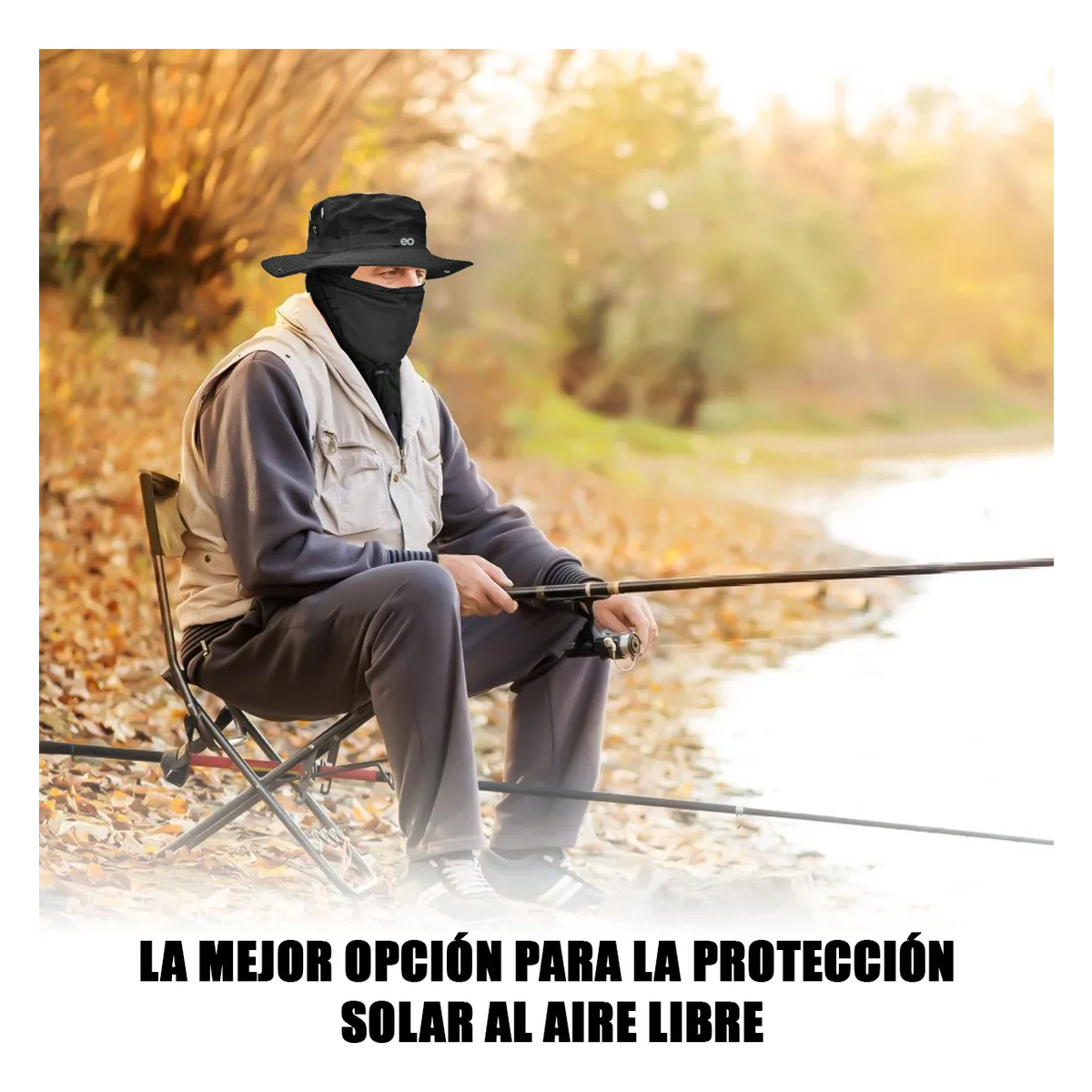 Foto 4 pulgar | Sombrero Para Sol Protector Con Pasamontañas Y Manga Eo Safe Imports Esi-19695 Negro