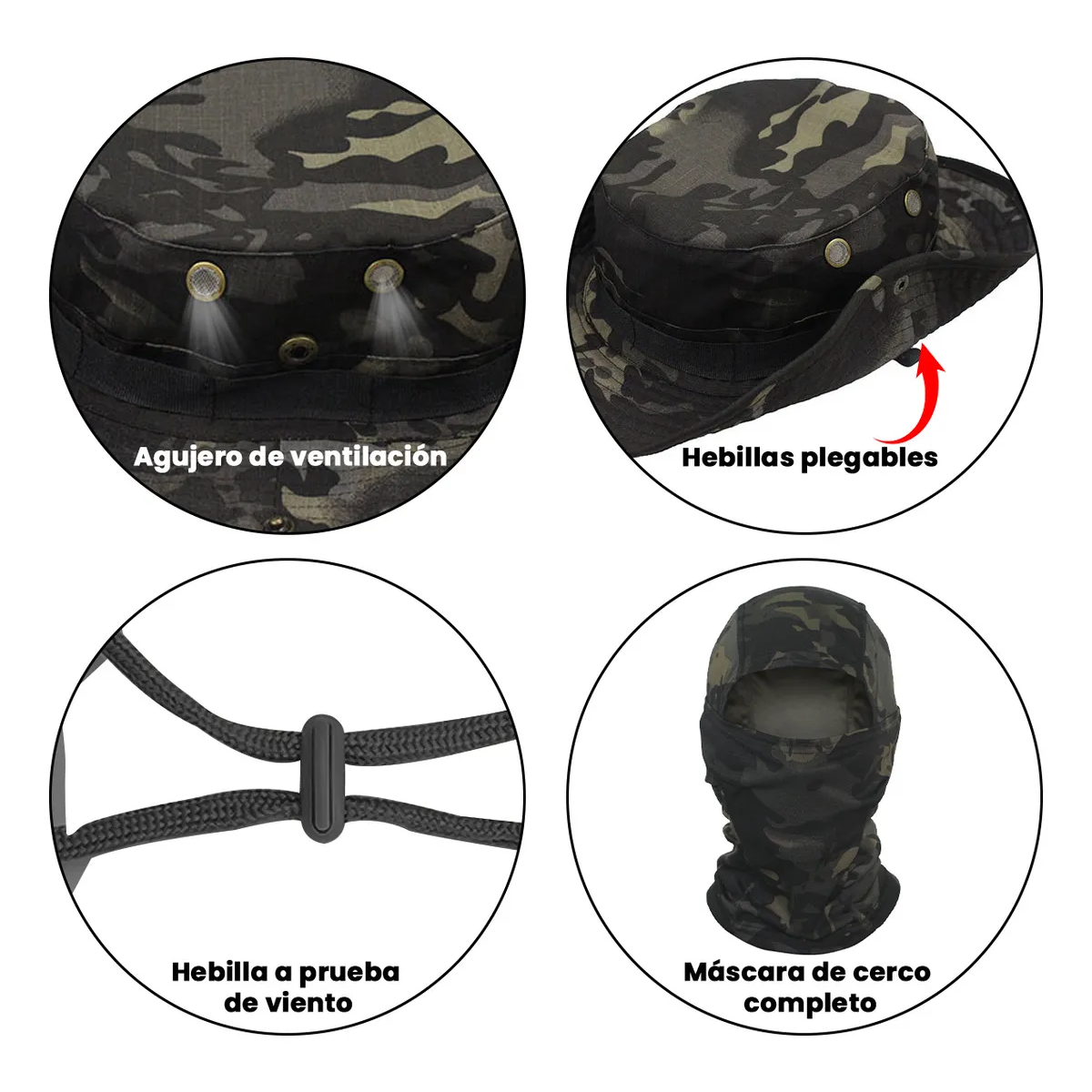 Foto 4 pulgar | Sombrero Para Sol Protector Con Pasamontañas Y Manga Eo Safe Imports Esi-19694 Negro