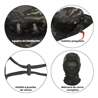 Foto 3 | Sombrero Para Sol Protector Con Pasamontañas Y Manga Eo Safe Imports Esi-19694 Negro