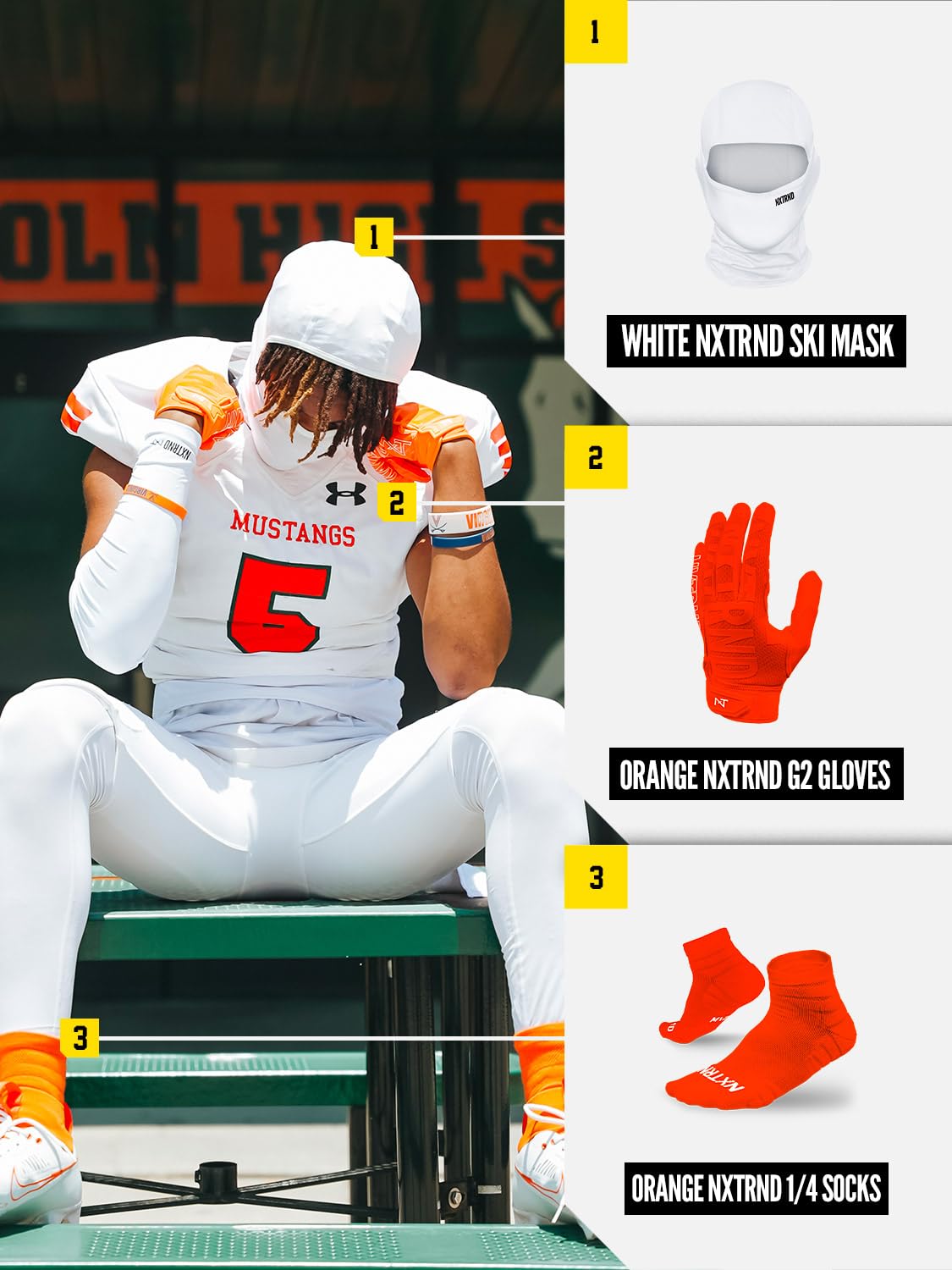Foto 5 pulgar | Máscara De Esquí Nxtrnd Football Shiesty Cooling Balaclava, Color Blanco - Venta Internacional.