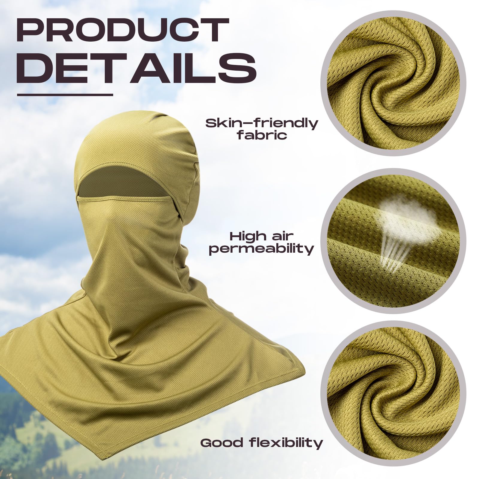 Foto 4 pulgar | Balaclava Face Cover Syhood Summer Protector De Cuello Para Hombre - Venta Internacional.