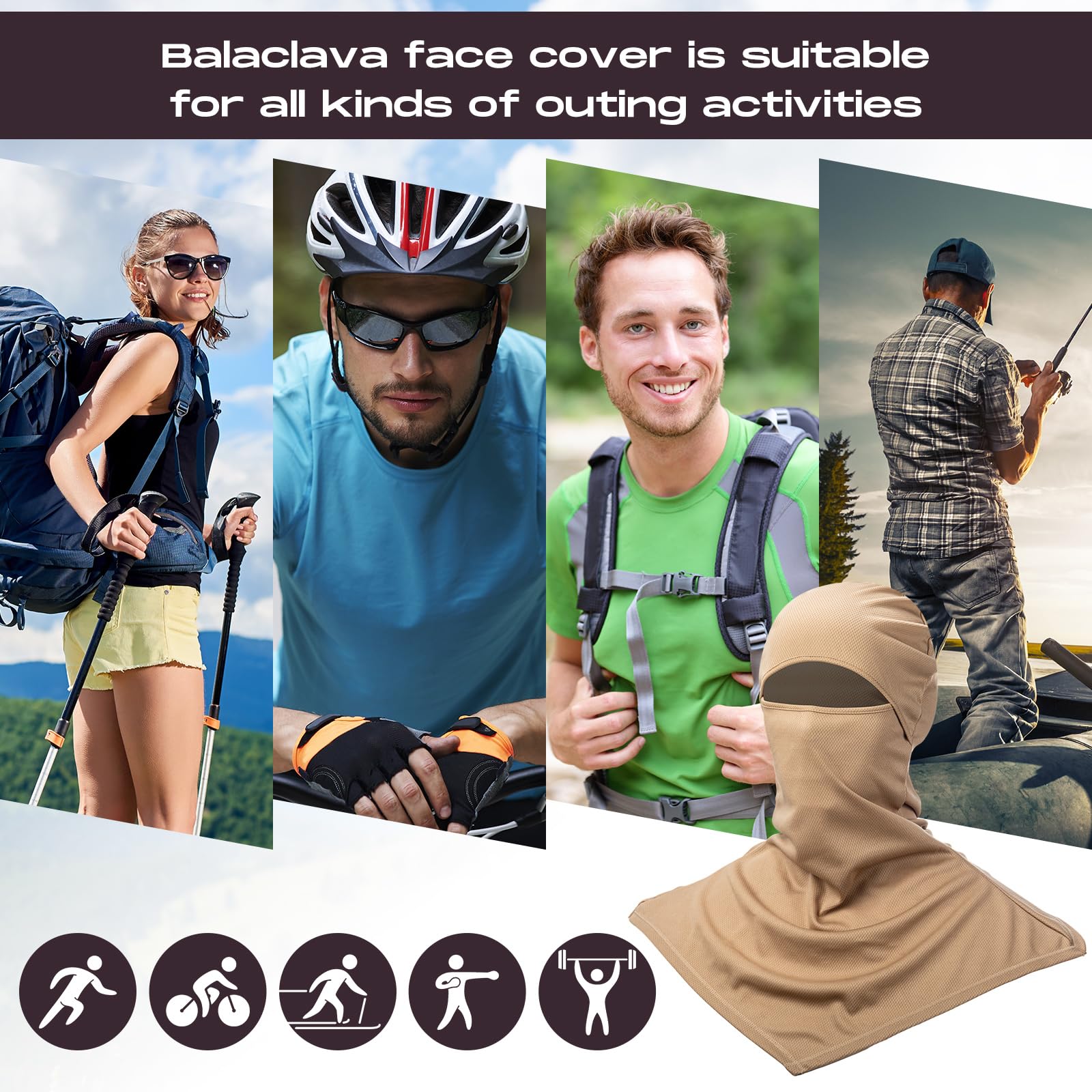 Foto 7 pulgar | Balaclava Face Cover Syhood Summer Protector De Cuello Para Hombre - Venta Internacional.