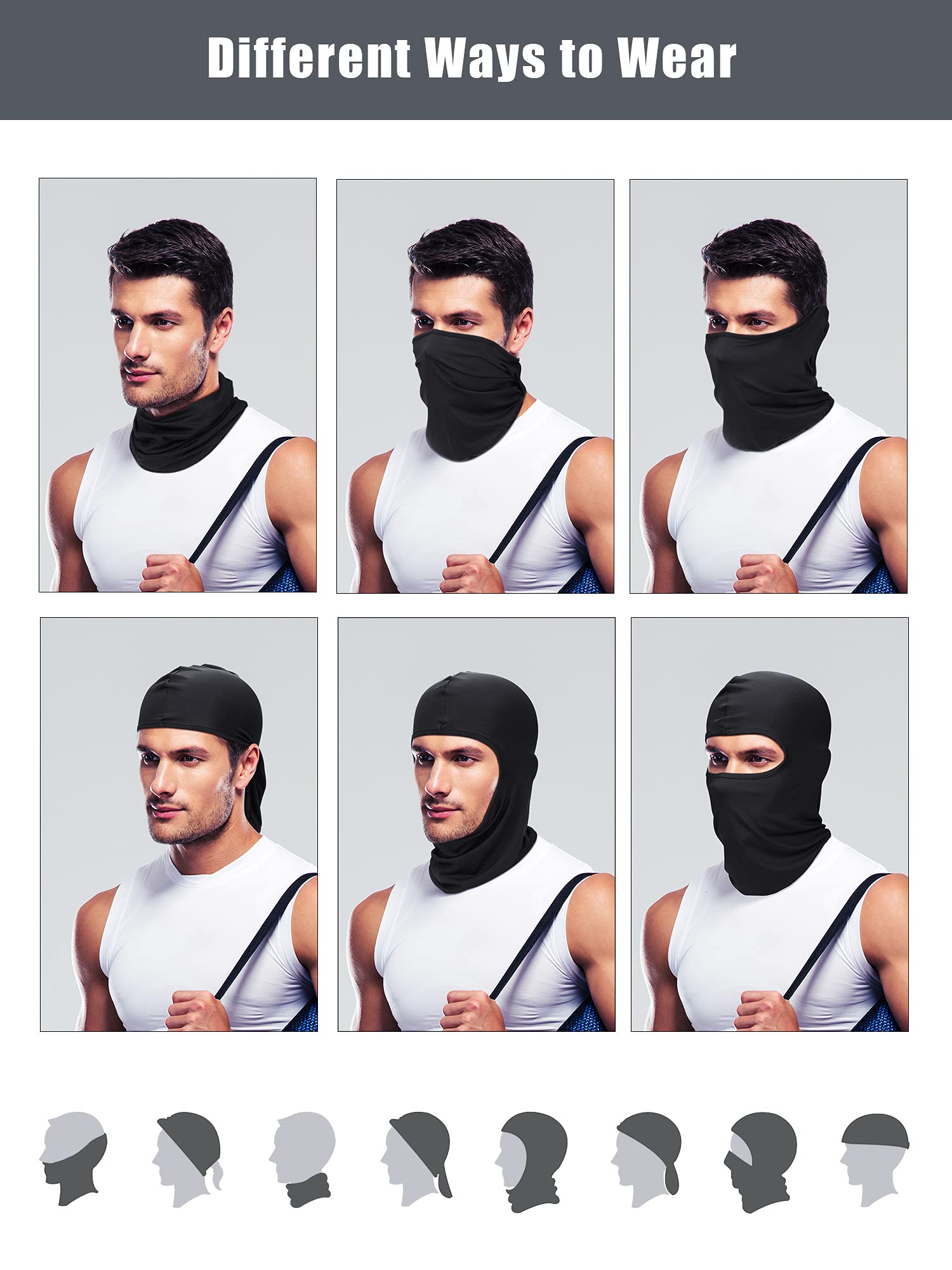 Foto 5 | Máscara De Esquí Satinior Con Cobertura Integral Para Hombre, 9 Unidades, Color Negro - Venta Internacional.