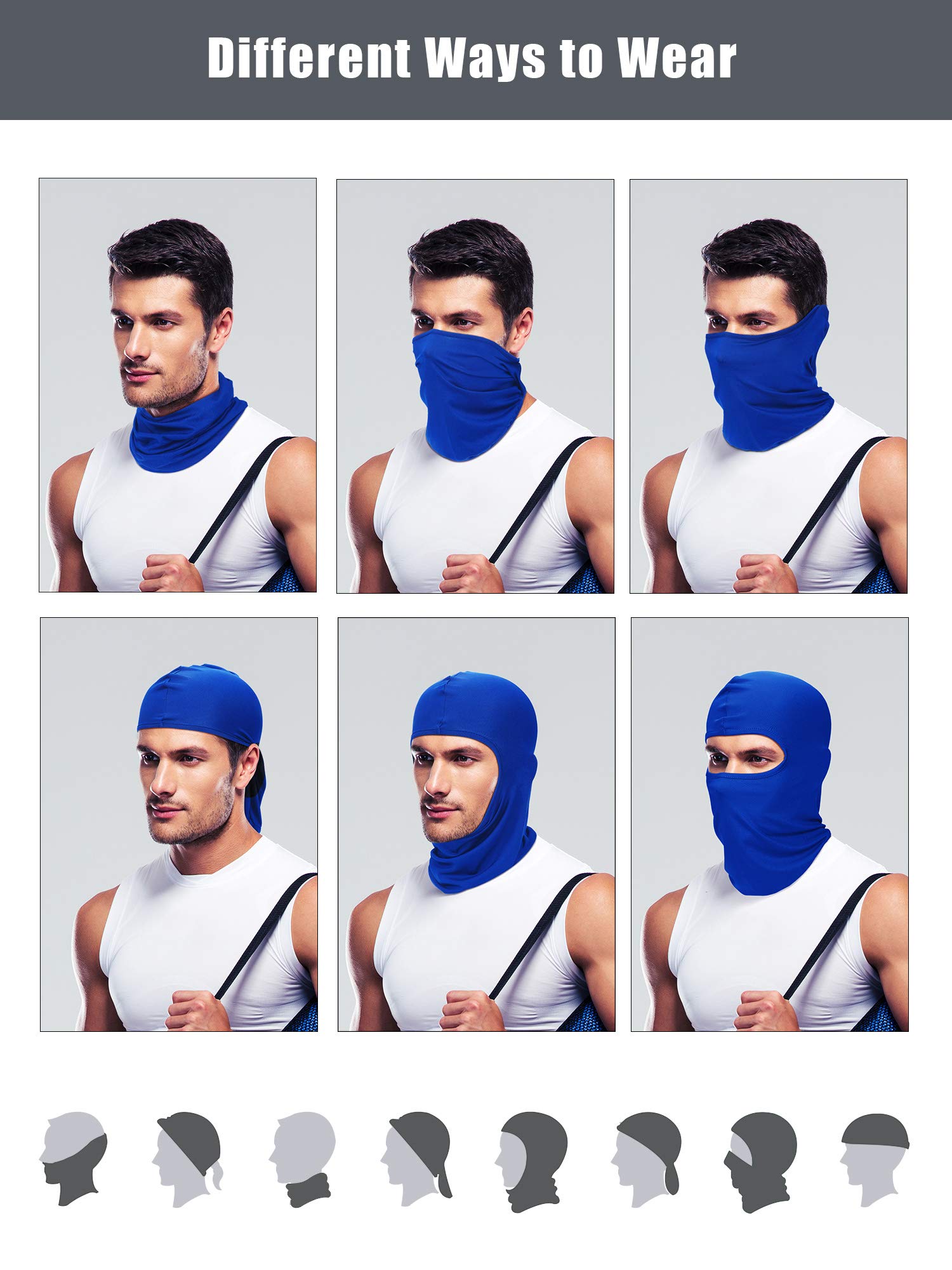 Foto 4 pulgar | Máscara De Esquí Zhanmai Para Todo El Rostro, Protección Solar Uv, Para Hombre, 9 Unidades - Venta Internacional.