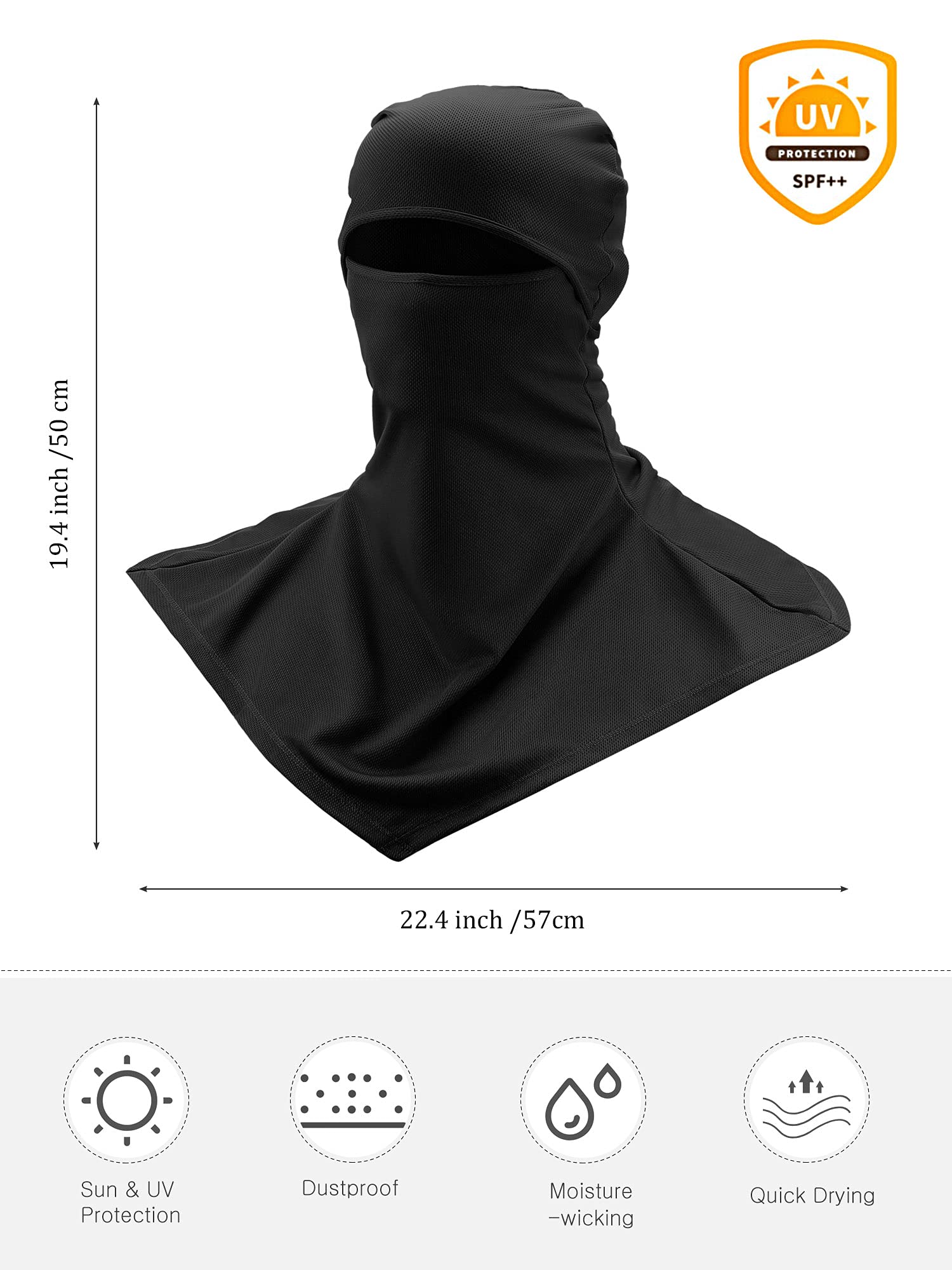 Foto 2 | Cubierta Facial Con Pasamontañas, Protección Solar, Cuello, 3 Unidades, Satinior - Venta Internacional.