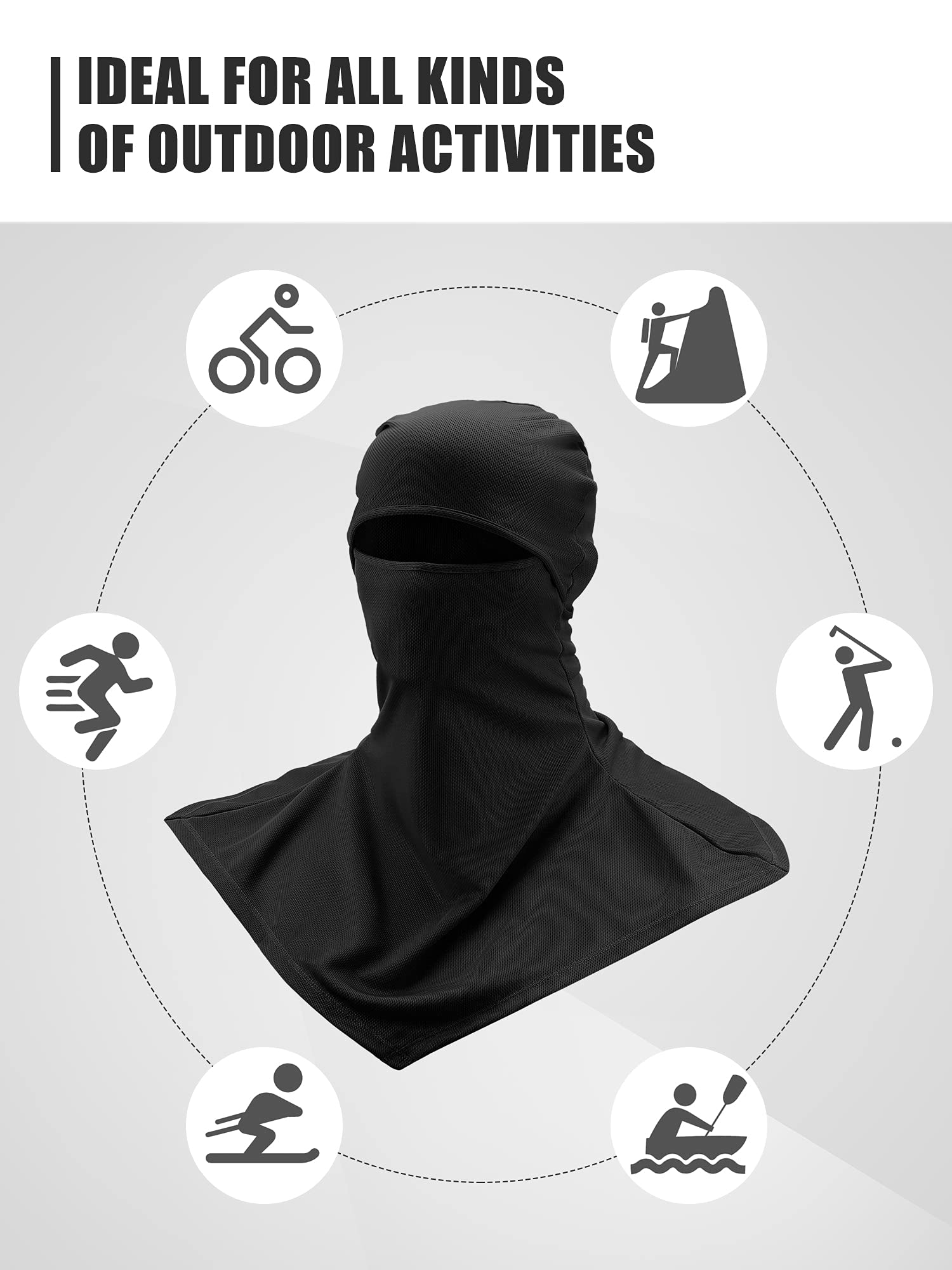 Foto 3 | Cubierta Facial Con Pasamontañas, Protección Solar, Cuello, 3 Unidades, Satinior - Venta Internacional.