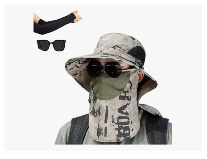 Sombrero Xtellar El Sol Gorra Protección Cuello Y Cara +manga Y Gafa
