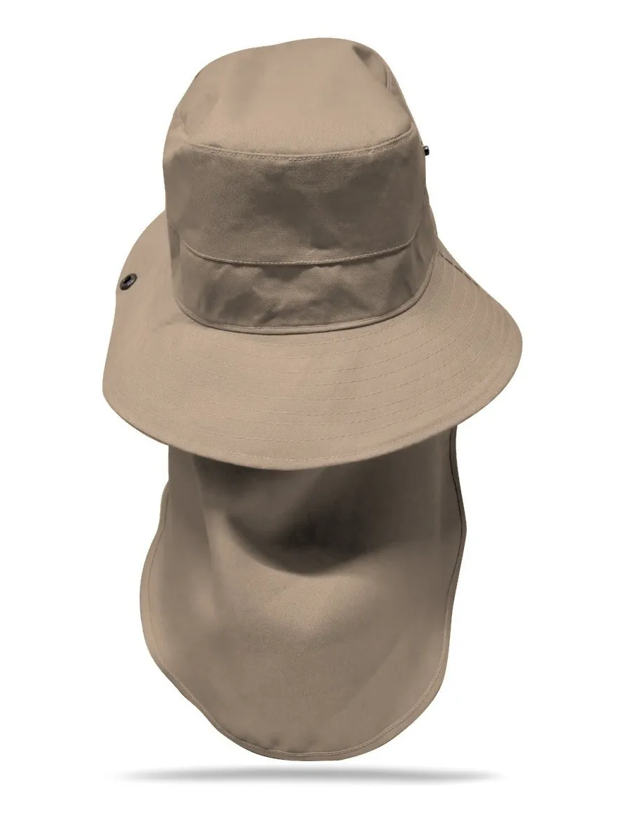 Foto 4 | Sombrero Cazador Con Capa Protección Del Sol Unitalla Color Marron Claro