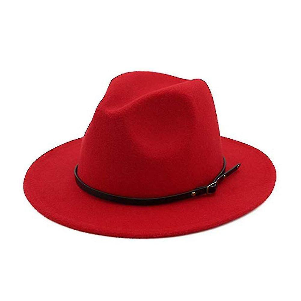 Foto 4 | Sombrero Huoguo  Estilo Vintage  Fieltro  Ala Ancha  Estilo Fedora  Rojo Vino - Venta Internacional.