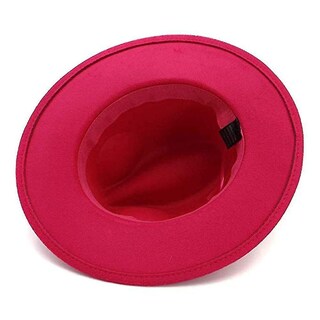 Foto 5 | Sombrero Huoguo Estilo Vintage Fieltro Ala Ancha Estilo Fedora Rojo Vino - Venta Internacional.