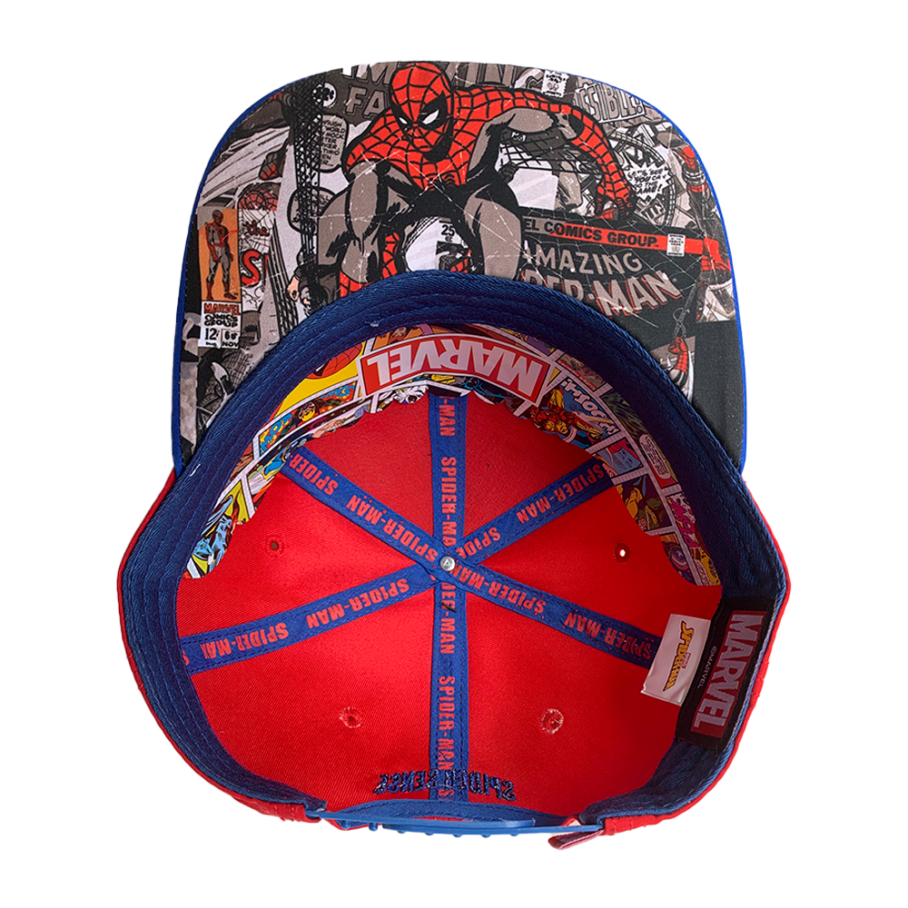 Foto 4 pulgar | Gorra Marvel de Spider-Man Placa Metálica Mate color Negro y Rojo 57 cm